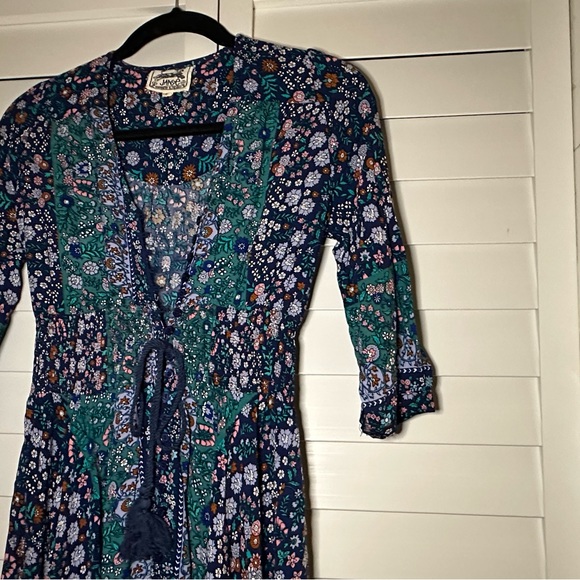 JAASE Boho Floral Button Down Maxi Dress S Beautiful!!! - Picture 6 of 11